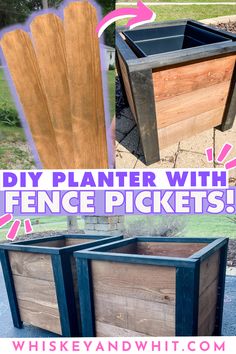 the diy planter with fence pickets is easy to make and looks great