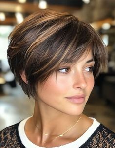 30 Trendsetting Bixie Haircuts to Try Right Now Short Hair Inverted Bob, Haircuts Bob Short, Bob Haircut Styles Ideas, Bangs With A Bob Haircut, Long Wedge Hairstyles, Pixie Bob Haircut Layered Round Face, Styles For Pixie Haircut, Short Hair In Back Long In Front Women, Back Of A Pixie Haircut