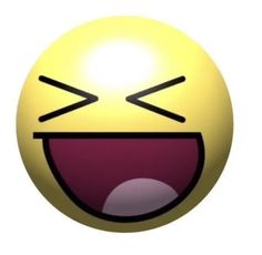 an emoticive smiley face with its mouth open