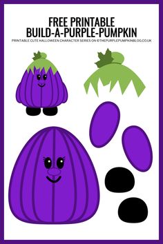 the printable purple pumpkin is cut out and ready to be used as a decoration