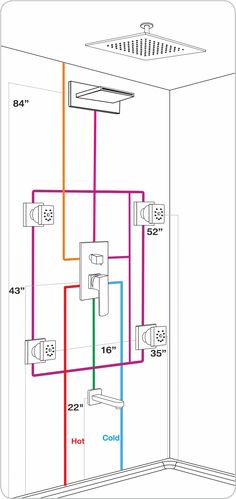 an electrical wiring diagram for the ceiling mounted air conditioner, with different colors and sizes