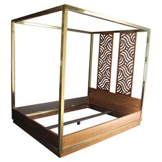 a bed frame with an intricate design on it