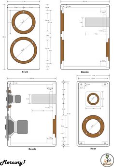 an image of the design for a table and chair with measurementss on each side