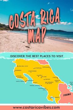 costa rica map with the caption costa rica map is shown in pink and yellow