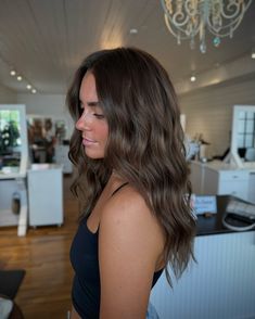 this is your sign to go back to your roots 😻🤎 >>>swipe for the before!! #hairstylist #hairstylists #michiganstylist #mihairstylist #blonde #brunette #highlights #lowlights #livedinblonde #livedinhair #dimensionalblonde #rootsmudge #teasylights #balayage #haircut #holland #grandrapids #michigan Naturally Brown Hair, Dark Brown Hair With Blonde Highlights Root Smudge, Dark Hair Fall 2024, Low Light Brunette Hair, Reverse Highlights Brown, Brunette Balayage Formula, Medium Brunette Balayage, Low Maintenance Brown Hair Color, Low Lights Brown Hair