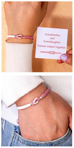 Grandmother, Granddaughter, Bracelets, Gifts for granddaughter, Grandmother gifts, Tassel Tree, Macrame Items, Cord Bracelet Diy, Friendship Keychain, Knotted Jewelry, To My Granddaughter, Promotion Design, Love For Her, Bracelets Handmade Diy