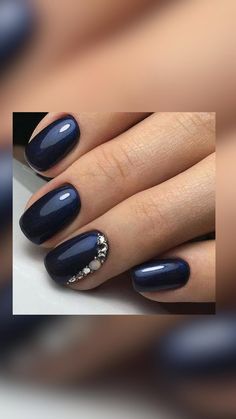 Blue Wedding Nails, Bright Nail Art, Navy Nails, Fall Gel Nails, Cute Nail Art Designs, Short Acrylic Nails Designs, Diamond Nails