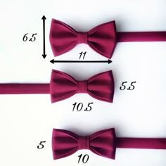 two bow ties are shown with the measurements for each one, and the length is 10 feet long