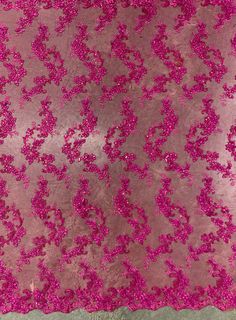 pink sequins on metallic foil fabric