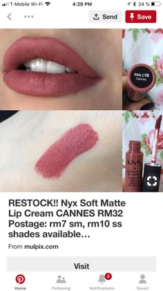 Berry Lipstick Makeup, Mac Makeup Lipstick, Hot Red Lipstick, Makeup You Need, Makeup Pictorial, Nyx Lipstick, Lipstick Kit, Soft Matte Lip Cream, Chic Makeup