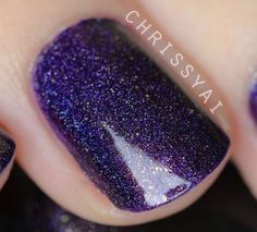 Deep Eggplant Purple Gold Holographic Nail Etsy Gold Holographic Nails, Ilnp Nail Polish, Purple Holographic, Purple Nail Designs, Holographic Nail Polish, Eggplant Purple, Holographic Nails, Gold Flakes, Touch Of Gold