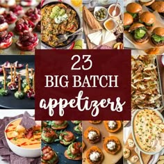 25 big batch appetizers with text overlay