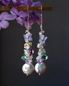 Baroque / Amethyst / Fresh Green Quartz Butterfly Charm Silver Handmade Assorted Gemstone Dangle Earrings // Unique Deign Boutique Gift - Etsy Affordable Flower Jewelry With Dangling Beads, Luxury Silver Cluster Earrings With Gemstones, Dainty Gemstone Jewelry, Garnet Jewelry, Natural High, Work Jewelry, Gemstone Jewelry Handmade, Green Quartz, Earrings Unique