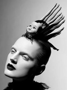 Guinevere van Seenus Poster. Buy Guinevere van Seenus Posters at IcePoster.com - G452766 Guinevere Van Seenus, Stephen Jones, Doll Parts, Headdress, Wearable Art, Fascinator, A Black, Headpiece