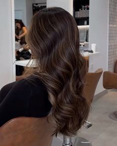 Balayage On Latinas, Hair Glaze Brunette, Mousy Brown Balayage, Healthy Dark Brown Hair, Asian Brown Highlights, Types Of Brunette Hair Color, Darker Highlights Brunettes, Mocha Brown Hair Balayage