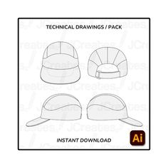 the instructions for how to draw a baseball cap