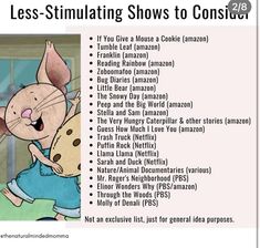 an image of a cartoon character with the words less - simulating shows to consider