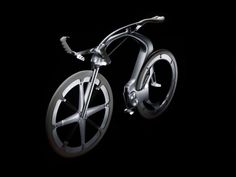 an image of a bike that is made out of metal and has wheels on each side