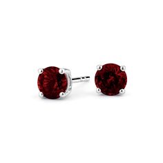 Garnet Stud Earrings - Silver. These classic earrings feature a matched pair of richly hued garnets secured in classic four-prong basket settings with comfortable push back posts for pierced ears. Garnet Earrings For Pierced Ears As Gift, Elegant Pierced Garnet Earrings, Garnet Earrings Stud, Red Garnet Earrings For Gifts, Grandpa Fashion, Gold Faceted Garnet Earrings, Studs For Men, Brilliant Earth Rings, Red Earrings Stud