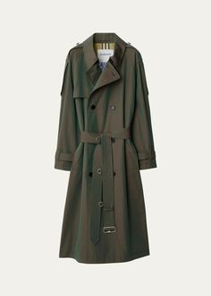 Burberry Iridescent Belted Trench Coat - Bergdorf Goodman Leave The Past Behind, Cotton Trench Coat, Burberry Classic, Sustainable Wardrobe, Burberry Trench, Burberry Trench Coat, Classic Trench Coat, Autumn Fits, Vintage Shopping