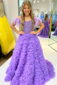 Purple Beaded Cold-Shoulder Ruffle Long Girl Pageant Dress Purple Evening Dress For Pageant And Prom Season, Purple Evening Dress For Pageant During Prom Season, Purple Evening Dress For Prom Season And Pageants, Pageant Dresses For Teens, Teen Pageant, Purple Beaded, Girls Pageant Dresses, Pageant Gowns, Pageant Dress