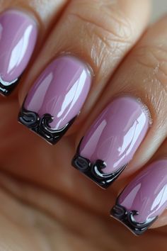 Purple French Tip Nails