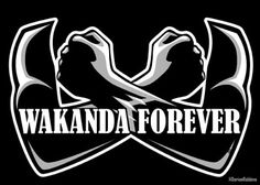 the wakanda forever logo with two hands holding each other in front of it