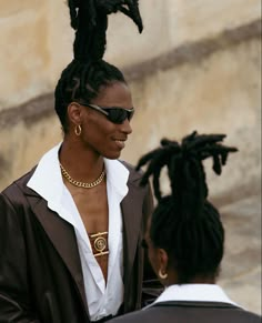 Black Androgyny, Faux Locs Men, Locs Updo Styles, Afro Futurism Fashion, Mermaidcore Fashion, Males Aesthetic, Boy Fashion Aesthetic, Afrofuturism Fashion, Black Vampires