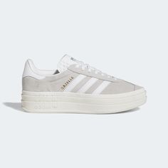 adidas Gazelle Bold Shoes - Grey | Women's Lifestyle | adidas US Cutest Shoes For Teens, Casual Shoes For Women Sneakers, Shoes To Ask For For Christmas, Cute Dressy Shoes, Women’s Adidas Sneakers, Adidas Shoes Women Platform, Trendy Everyday Shoes, Gray Adidas Shoes Outfit, 2025 Clothing Trends