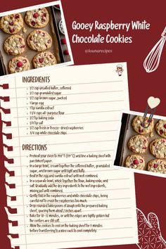 recipe for gooey raspberry white chocolate cookies