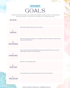 How to Write SMART Goals to Increase your Pro Goals Setting Worksheet, Financial Budget Planner, Smart Goals Examples, Smart Goals Worksheet, Goals Examples, Smart Goals Template, Goal Ideas