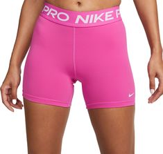 Hot Pink Nike Pros, Hot Pink Nike Pro Shorts, Colorful Nike Pros, Pink Nike Athletic Shorts, Pink Nike Fitted Shorts, Pink Nike Pros, Nike Stuff, Nike Pro Shorts, Nike Pro Women