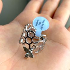 Sterling Silver Honeycomb + Honey Bee Ring Ring Size: 6 Brand New With Size Tag Made In Italy Bee Ring, 6 Rings, Ring Color, Ring Ring, Honey Bee, Womens Jewelry Rings, Honeycomb, Size Tag, Sterling Silver Ring