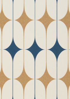 an image of a wallpaper pattern with circles and dots in blue, beige and white