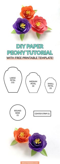 an image of paper flowers with free printable templates