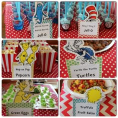 the cat in the hat birthday party food and cupcakes for dr seuss