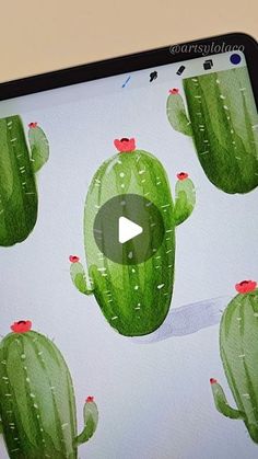 an image of a screen with some cactus on it