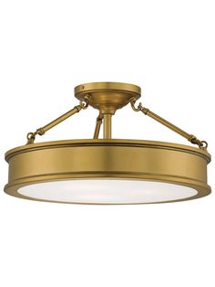 a semi flush ceiling light with two lights on each side and an oval glass shade