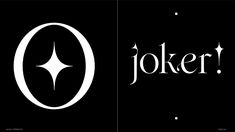 the joker logo is shown in black and white