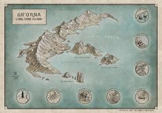 an old map of the island of g'orna, long - range island