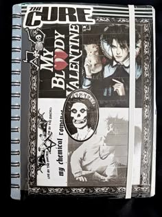 a spiral notebook with images of people on it