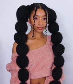 Natural Afro Hairstyles for Effortless Beauty Bubble Braid Hairstyles, Bubble Braid, Twisted Hair, Bubble Ponytail, Bubble Braids, American Hairstyles, Different Hair Types, Natural Hair Inspiration