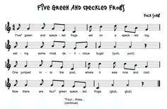 sheet music with the words five green and sprocked frosts