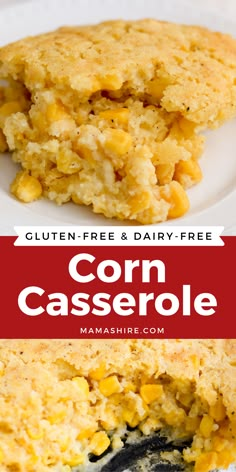 This easy-to-make gluten-free corn casserole is so moist and delicious. It's a great side dish for Thanksgiving or any meal. Also dairy-free. Gf Corn Casserole Gluten Free, Dairy Free Gluten Free Corn Casserole, Gluten Free Side Dish For Thanksgiving, Gf Df Corn Casserole, Gluten Free And Dairy Free Casseroles, Cornbread Casserole Dairy Free, Thanksgiving Sides Gluten Free Dairy Free, Gf Df Thanksgiving Sides, Winter Gluten Free Recipes