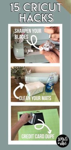 the instructions for how to make cricut hacks with scissors and paper towels