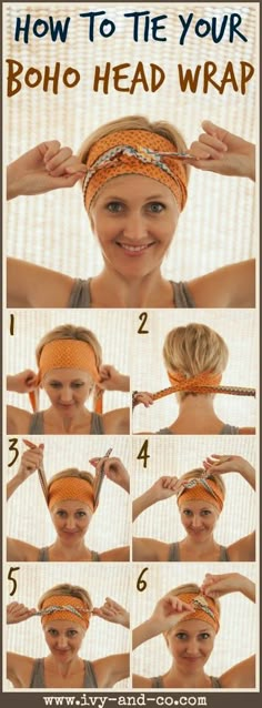 How to tie a boho bohemian head wrap band turban style