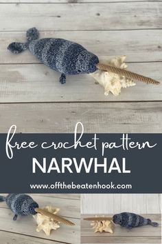 the free crochet pattern for narwhale is featured in this article