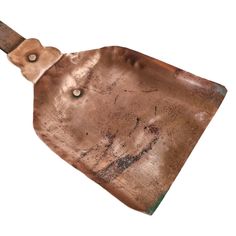 an old frying pan with a wooden handle is shown on a white background for use in cooking