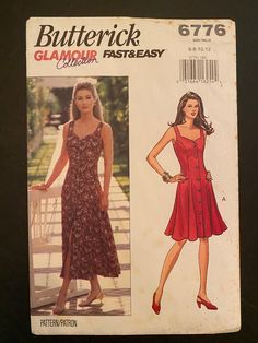 Butterick 6776 darling vintage sundress that can be made midi length or knee length. This is such a great dress to throw on for hot days on vacation, honeymoon or just running errands. Vintage Sundress, Dress Sweetheart Neckline, Robes Vintage, Butterick Pattern, Butterick Sewing Pattern, Petite Dresses, Vintage Pattern, Dress Pattern, Vintage Patterns