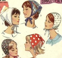 Scarf 1970s Sewing Patterns, Patron Vintage, Charmmy Kitty, Retro Mode, Women's Hats, Simplicity Sewing Patterns, Vestidos Vintage, Patterned Scarves, Moda Vintage